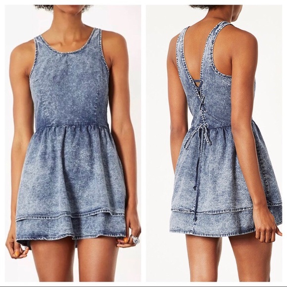 topshop acid wash dress